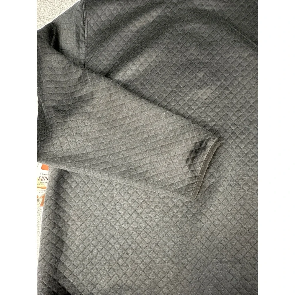London Fog Supply Mens Quilted Snap Neck Pullover‎ Sweater XXL Black